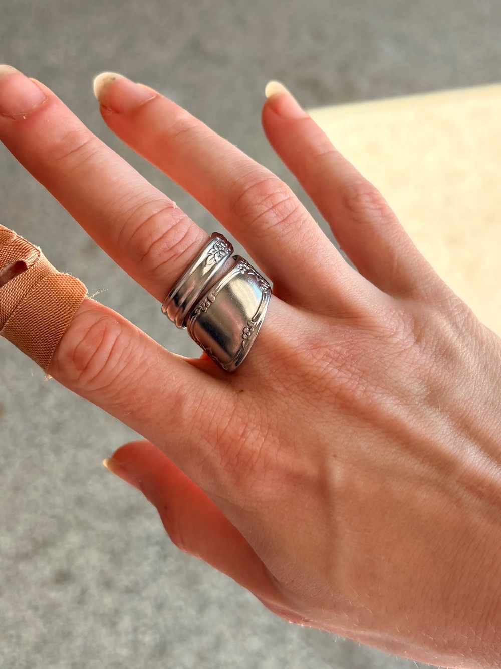 Silver Women's Statement Spoon Ring - Silver